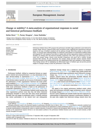 Change or stability? A meta-analysis of organizational responses to social and historical performance feedback