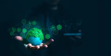 Planet earth held in someone's hand