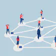 A drawing of a network of people.